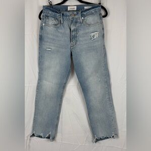 Frame Le Piper Denim Light Blue Distressed Women's Jeans size 26